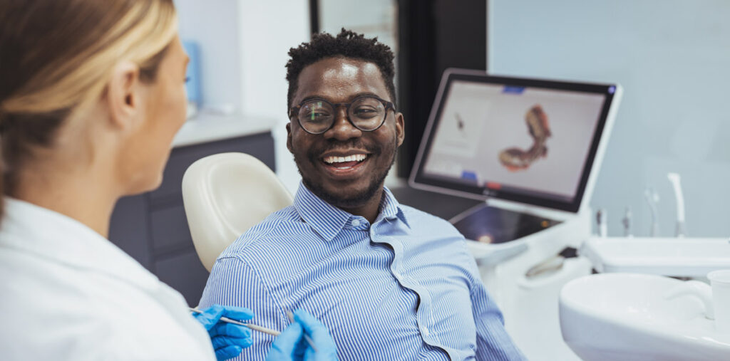 Dentists chair dental implant customer